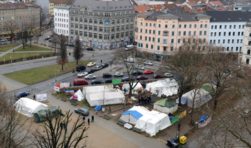 Das Flüchtlings­camp auf dem Oranienplatz war äußerst umstritten. Foto: dpa